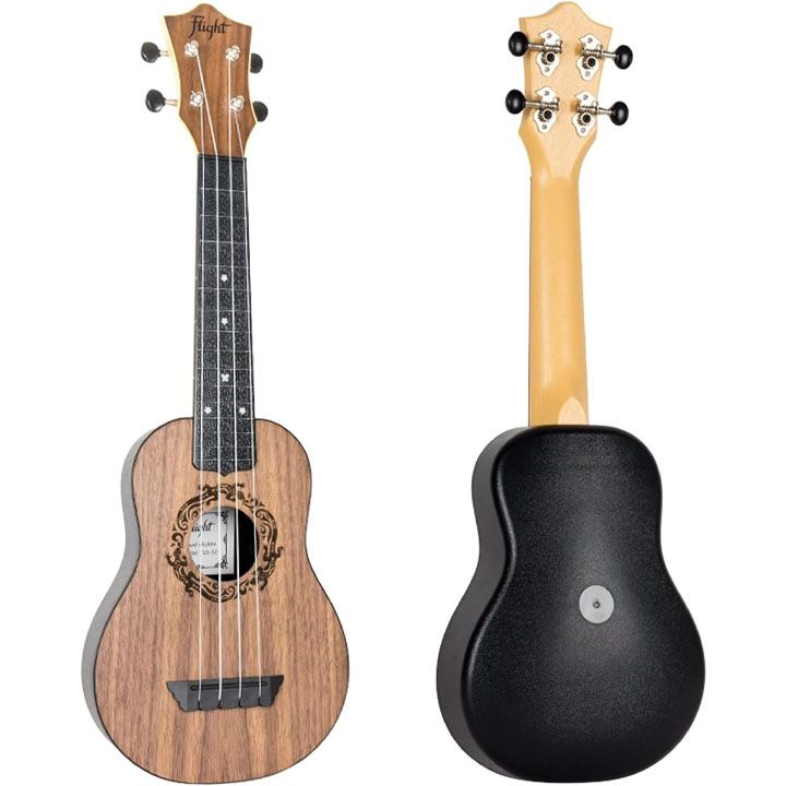 flight-tus50-travel-soprano-ukulele-walnut-top-laser-rossete-ukulele-photo-3