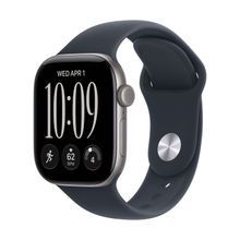 Product image of Apple Watch Series 12 GPS 42mm Space Grey Aluminium Case with Navy Blue Sport Band S/M სმარტ საათი