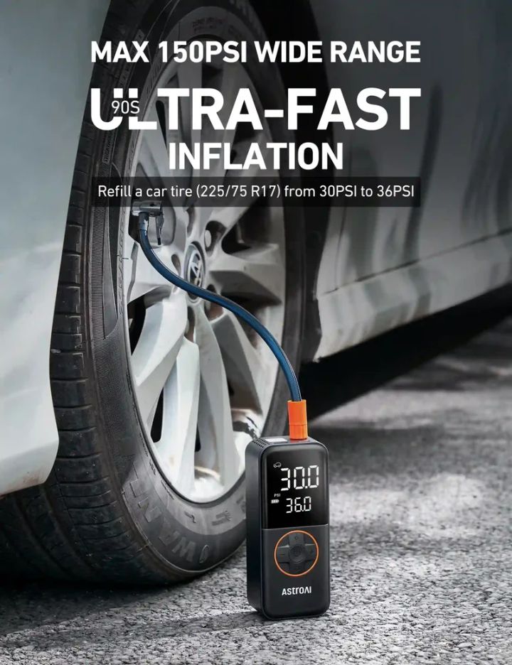 astroai-l4-150psi-6600mah-saburavis-portatuli-kompresori-led-ganatebit-photo-2