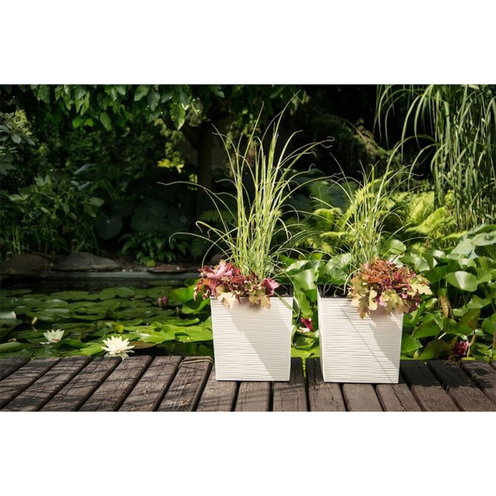 Chisel Planter ქოთანი ყვავილის Lamela JUKA chisel planter white 40x40 სმ - Extra.ge