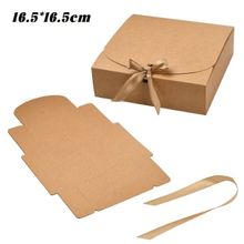 Product image of კრაფტისფერი სასაჩუქრე ყუთი დეკორატიული ბაფთით, საჩუქრების შესაფუთად