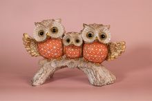 Product image of ბუების სამეული წითელი სამოსით ტოტზე 24.5*10.3*14.7სმ