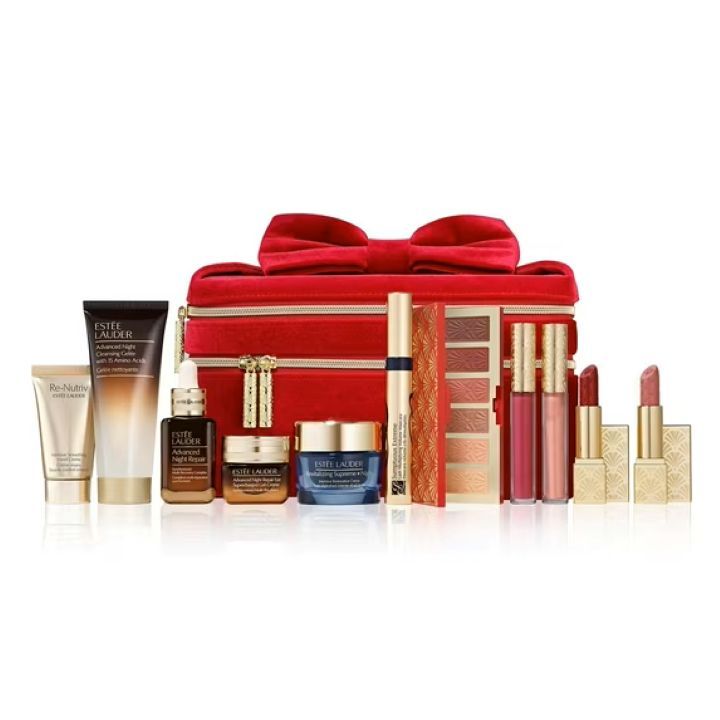 estee-lauder-2024-holiday-beauty-blockbuster-12pcs-night-creme-gift-set-sasachuqre-nakrebi
