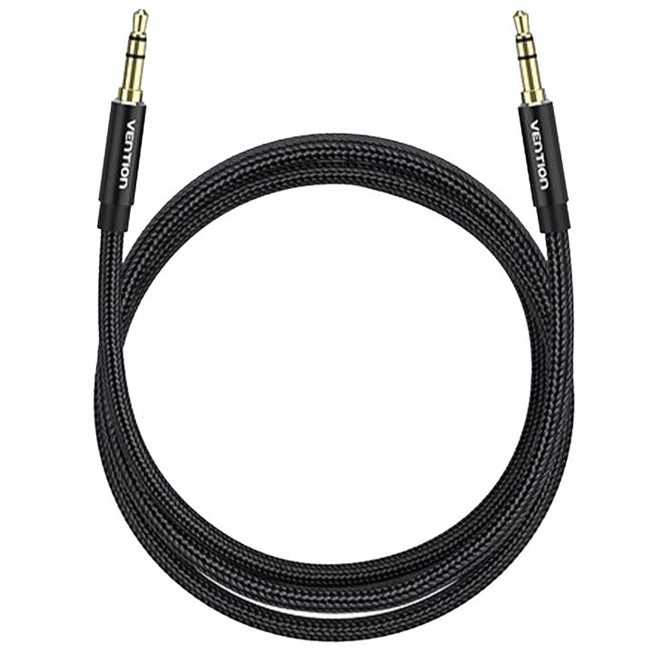 vention-bawbi-cotton-braided-35mm-male-to-male-audio-cable-3m-black-aluminum-alloy-type