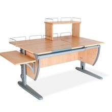 Product image of სამეცადინო მაგიდა ერგო უნივერსალი SUT17 - გვერდითა თაროთი, უკანა ერთ და ორ იარუსიანი თაროთი