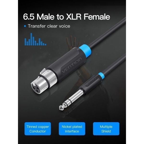 vention-bbebf-65mm-male-to-xlr-female-audio-cable-1m-audio-kabeli-photo-3