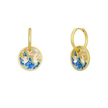 Product image of ოქროსფერი საყურე ლურჯი დეტალებით