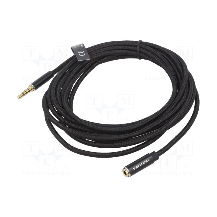 vention-bhcbi-cotton-braided-trrs-35mm-male-to-35mm-female-audio-extension-cable-3m-black-aluminum-alloy-type-photo-2