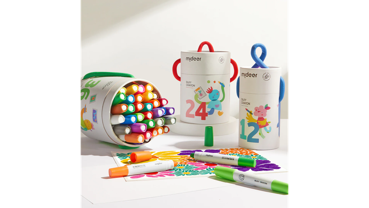mideer-silky-quick-dry-crayons-colorful-bucket-24-colors-feradi-fanqrebi-photo-3