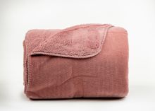 Product image of ნაქსოვი გადასაფარებელი - VENA WELSOFT / SHERPA DOUBLE-SIDED KNITTED BLANKET 200X230 CM DUSTY ROSE
