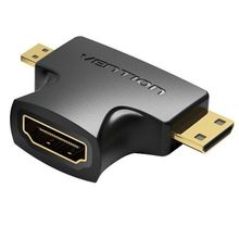 Product image of VENTION AGFB0 2 in 1 Mini HDMI and Micro HDMI Male to HDMI Female Adapter Black
