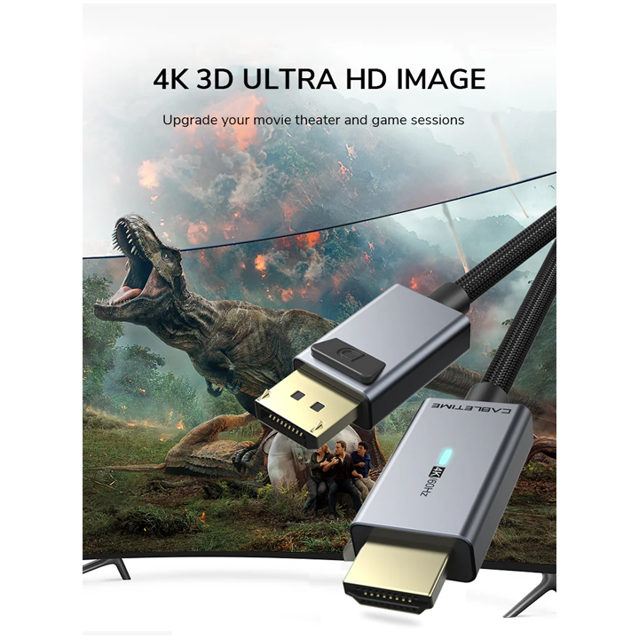 cabletime-ct-av585-p02g4k-sg3-premium-cabletime-dp-to-hdmi-cable-dp-male-to-hdmi-male-support-ultra-hd-4k30hz-38402160p-photo-3