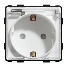 Product image of როზეტი ჩარჩოს გარეშე Socket Style 16A დამიწებით და შტორებით გამჭვირვალე თავსახურით თეთრი