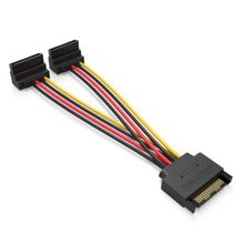 Product image of VENTION KDBBB SATA 15P Male to 90° 2*15P Female Power Splitter Cable 0.15M Black