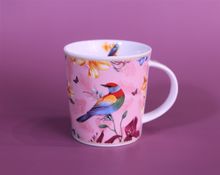 Product image of ჩაის ჭიქა 320 მლ-იანი; ფაიფურის, ვარდისფერი, ჩიტების გამოსახულებით