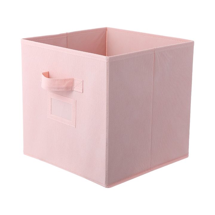 satavso-qutisolid-color-fabric-storage-bin-pink