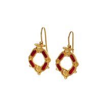 Product image of CHRONOS საყურე ქვების იმიტაციით & მინანქრით