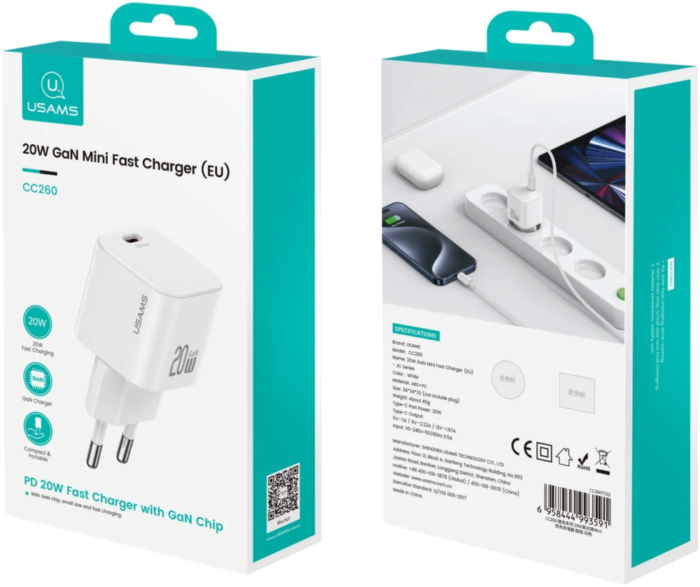 usams-cc260-20w-pd-gan-mini-charger-eu-pin-adapteri-photo-2