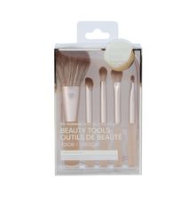 Product image of მაკიაჟის ფუნჯების ნაკრები/Makeup Brushes Set with Storage Bag (5 pcs, Gold)