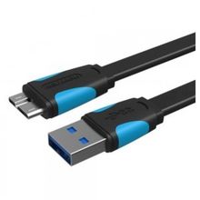 Product image of Vention VAS-A12-B100 Flat Micro-B Male to USB 3.0 Male Data Cable