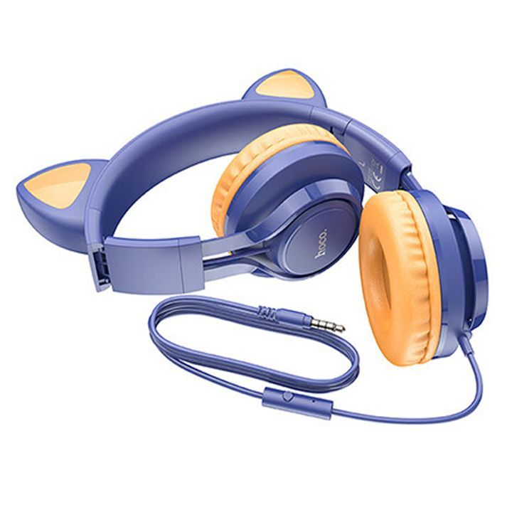 hoco-w36-cat-ear-headphones-with-mic-midnight-blue-photo-2