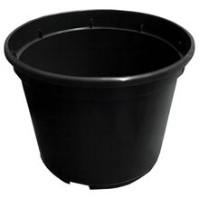 Product image of 0.55 ლ 14X10.5 სმ ყვავილის ქოთანი პლასტმასის შავი მრგვალი