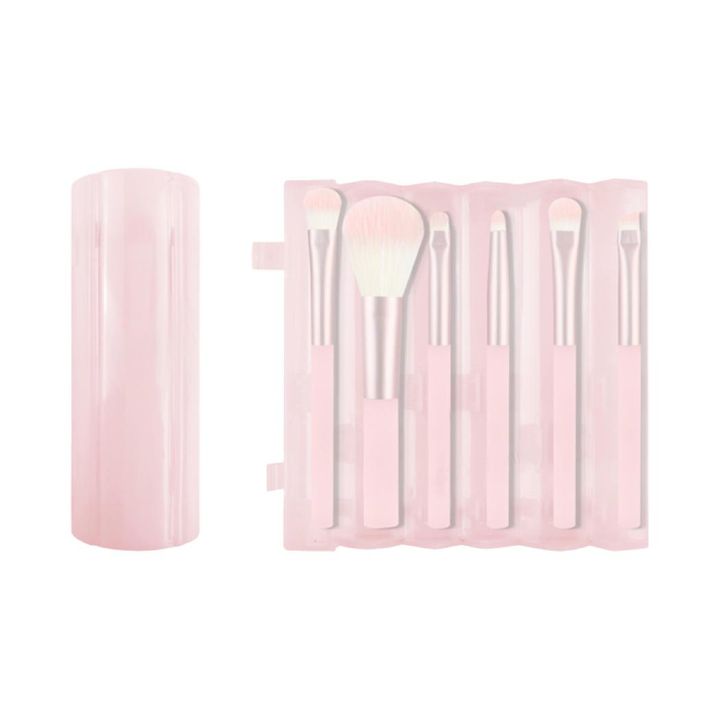 makiazhis-funjebis-nakrebiportable-series-makeup-brush-6-piece-set-with-cylinder-holder-sakura-pink