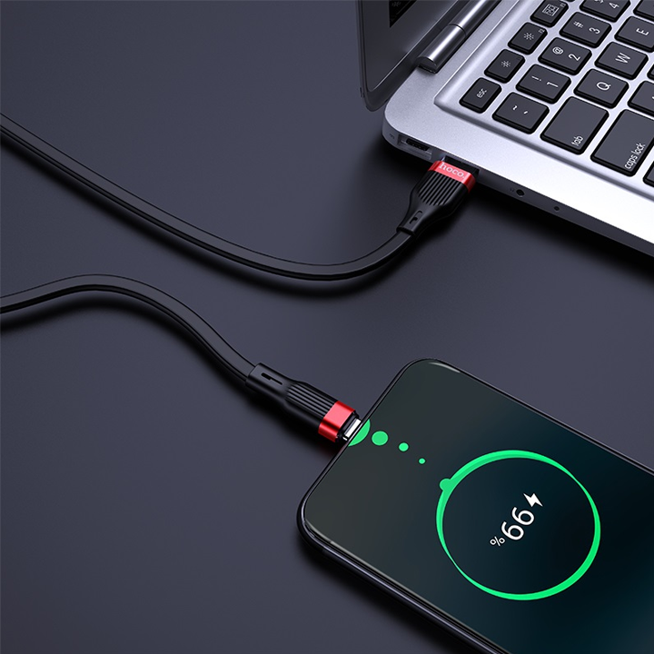 hoco-u72-forest-silicone-charging-cable-for-type-c-black-photo-3
