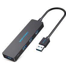 Product image of VENTION CHKBB 4 Ports USB 3.0 HUB 0.15M Black USB ჰაბი