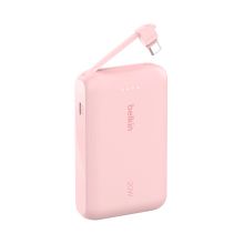 Product image of BELKIN 10k PD20w Integrated USB-C Cable Power Bank Pink პორტატული დამტენი