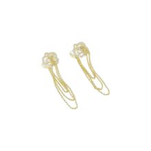 Product image of 14k მოოქროვილი საყურე ვერცხლის საკიდებით