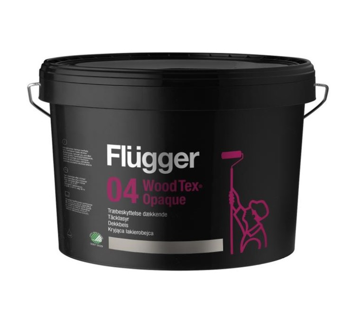 ხის საღებავი გარე გამოყენების Flugger 04 Wood Tex Opaque ნახევრად ...