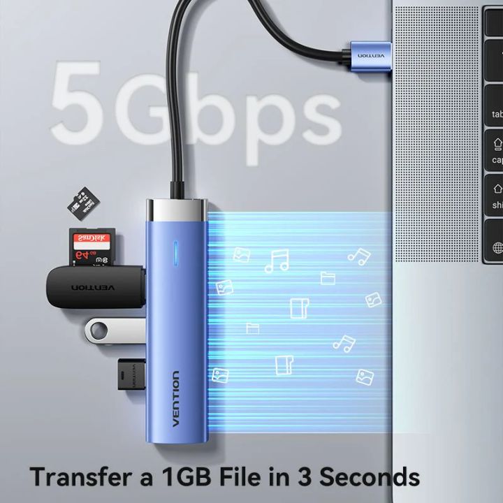 vention-tgfsb-usb-30-to-usb-30-x-3rj45usb-c-hub-015m-blue-aluminum-alloy-type-usb-habi-photo-3