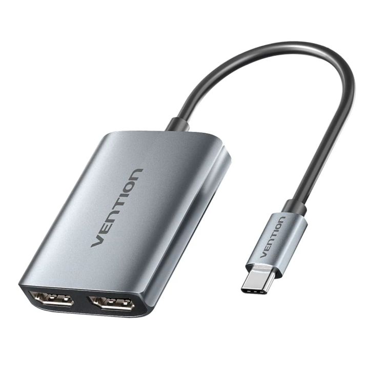 vention-aczhb-usb-c-to-dual-hdmi-mst-adapter-015m-gray-aluminum-alloy-type-usb-habi