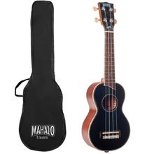 Product image of Mahalo MP1BK Pearl Series, Soprano Ukulele Solid Top Black With bag უკულელე შალითით