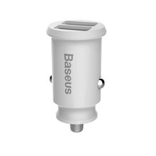 Product image of Baseus Grain Car Charger Dual USB 5V 3.1A CCALL-ML02 White მანქანის დამტენი