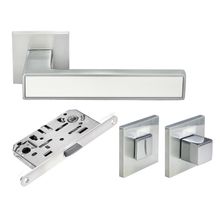 Product image of Morelli სახელურის კომპლექტი სანტექნიკური "Sula" DIY MH-48-S6-WC SC/W matte chrome/white