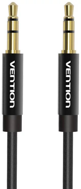 vention-bagbf-fabric-braided-35mm-male-to-male-audio-cable-1m-black-metal-type-audio-kabeli