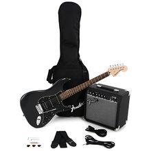 Product image of FENDER Squier Affinity Series Stratocaster HSS Pack Laurel Fingerboard Charcoal Frost Metallic ელექტრო გიტარის კომპლექტი