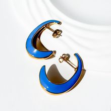 Product image of ტიტანის მოოქროვილი ლურჯი საყურე