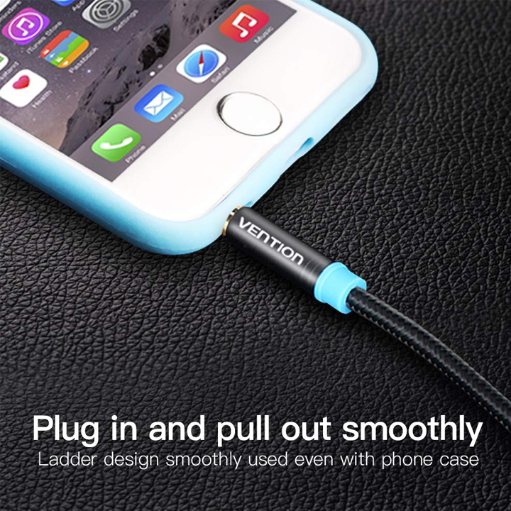 vention-p350ac300-b-m-cotton-braided-35mm-male-to-male-audio-cable-3m-black-metal-type-photo-4