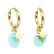 Product image of Earring / SEC10950-01AQU ოქროსფერი ქალის საყურე უჟანგავი ფოლადი
