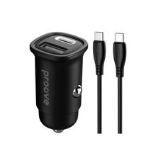 Product image of Car Charger Proove Flash 30W (Type-C + USB) + Cable Type-C to Type-C black