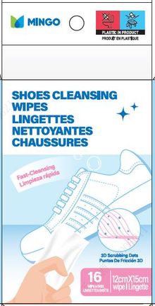 Product image of ფეხსაცმლის საწმენდი/MINGO Shoes Cleansing Wipes (16 Individual Packets)