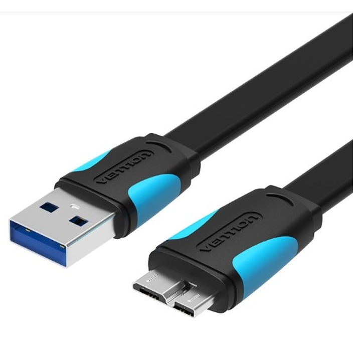 vention-vas-a12-b050-flat-usb30-a-male-to-micro-b-male-cable-05m-black