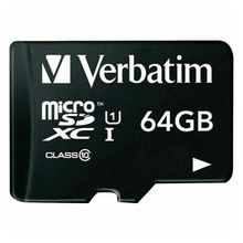 Product image of Verbatim 023942440840 Micro SDXC Inc Adapter 64Gb Class 10 მეხსიერების ბარათი