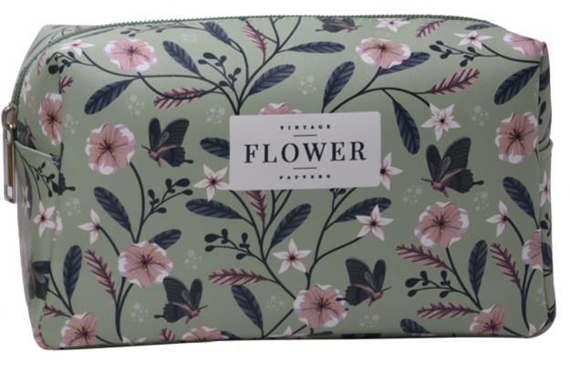 miniso-green-wilderness-floral-rectangular-cosmetic-bag-kosmetikis-chanta