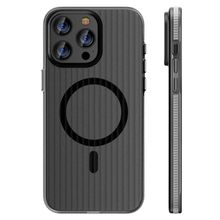 Product image of Mobile Phone Case/ For iPhone 16 Pro Max Case Compatible with MagSafe Corrugated Texture Hard PC Matte Phone Cover - Grey Edge