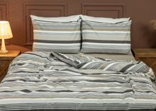 Product image of თეთრეული -  M&D DUVET COVER SETC STRIPE MINK / STONE 160x220 + 50x70 cm (1pc)