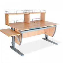 Product image of სამეცადინო მაგიდა ერგო უნივერსალი SUT17 - გვერდითა და უკანა ორი ორ იარუსიანი თაროთი